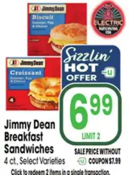 Jewel-Osco Jimmy Dean Breakfast Sandwiches offer