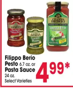 Jewel-Osco Filippo Berio Pesto 6.7 oz. or Pasta Sauce 24 oz offer