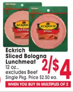 Jewel-Osco Eckrich Sliced Bologna offer