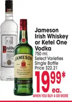 Jewel-Osco Jameson Irish Whiskey or Ketel One Vodka offer