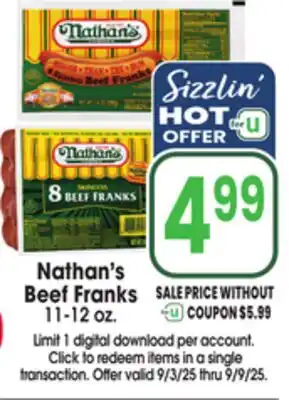 Jewel-Osco Nathan's Beef Franks offer