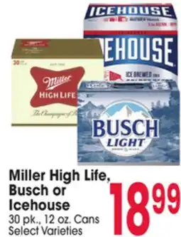 Jewel-Osco Miller High Life, Busch or Icehouse offer