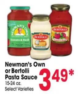 Jewel-Osco Newman's Own or Bertolli Pasta Sauce offer