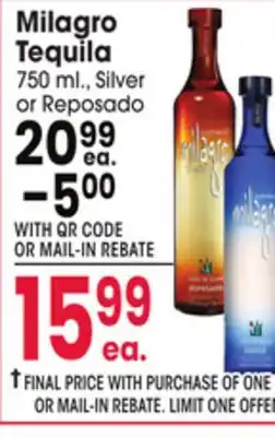 Jewel-Osco Milagro Tequila offer