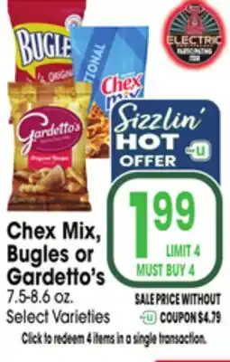 Jewel-Osco Chex Mix, Bugles or Gardetto's offer