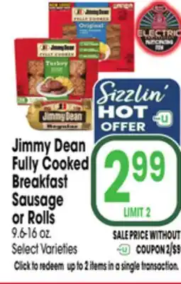 Jewel-Osco Jimmy Dean Fully Cooked Breakfast Sausage or Rolls offer