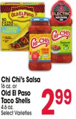 Jewel-Osco Chi Chi's Salsa 16 oz. or Old El Paso Taco Shells 4.6 oz offer