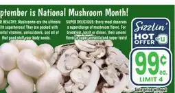 Jewel-Osco Organics White Mushrooms offer