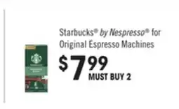 Jewel-Osco Starbucks by Nespresso for Original Espresso Machines offer