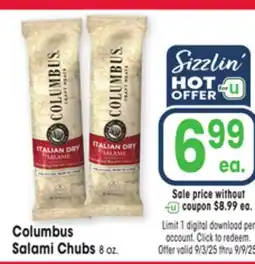 Jewel-Osco Columbus Salami Chubs offer