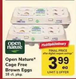Safeway Open Nature Cage Free Brown Eggs offer