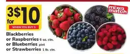 Safeway Blackberries or Raspberries or Blueberries or Strawberries offer