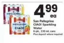 Safeway San Pellegrino Ciao sparkling water offer