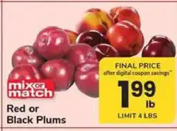 Safeway Red Or Black Plums offer