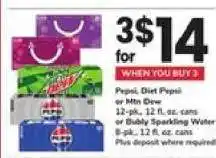 Safeway Pepsi, Diet Pepsi, Or Mtn Dew offer