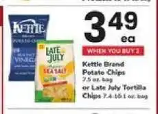 Safeway Kettle Brand Potato Chips or Late July Tortilla Chips offer
