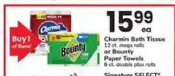 Safeway Charmin Bath Tissue or Bounty Paper Towels offer