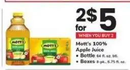 Safeway Mott's 100% Apple Juice offer