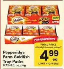 Safeway Pepperidge Farm Goldfish Tray Packs offer