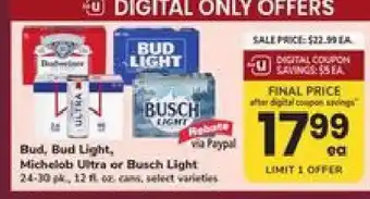 Safeway Bud, Bud Light, Michelob Ultra or Busch Light offer
