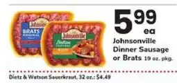 Safeway Johnsonville Dinner Sausage or Brats offer