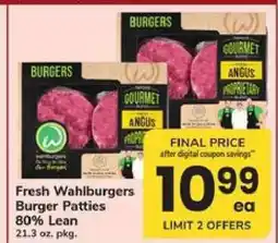 Safeway Fresh Wahlburgers Burger Patties offer