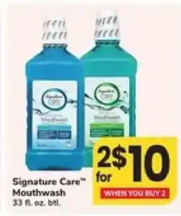 Safeway Signature Care Mouthwash offer