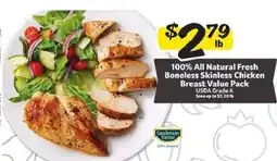 Winn Dixie 100% All Natural Fresh Boneless Skinless Chicken Breast Value Pack offer