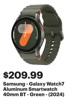 Best Buy Samsung - Galaxy Watch7 Aluminum Smartwatch 40mm BT - Green - (2024) offer