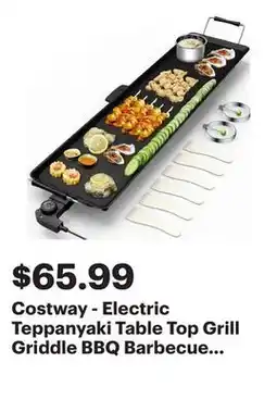 Best Buy Costway - Electric Teppanyaki Table Top Grill Griddle BBQ Barbecue Nonstick Camping - Black offer
