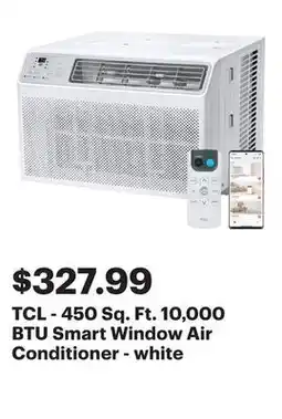 Best Buy TCL - 450 Sq. Ft. 10,000 BTU Smart Window Air Conditioner - white offer