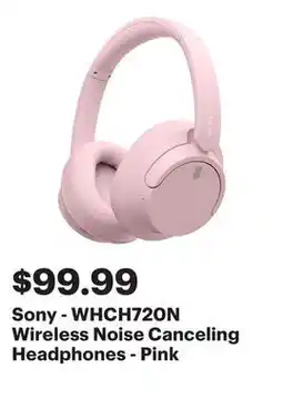 Best Buy Sony - WHCH720N Wireless Noise Canceling Headphones - Pink offer