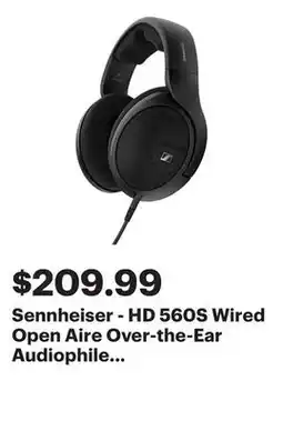 Best Buy Sennheiser - HD 560S Wired Open Aire Over-the-Ear Audiophile Headphones - Black offer
