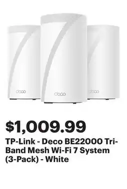 Best Buy TP-Link - Deco BE22000 Tri-Band Mesh Wi-Fi 7 System (3-Pack) - White offer