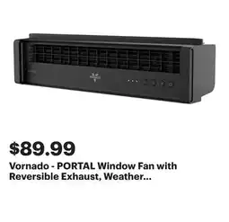 Best Buy Vornado - PORTAL Window Fan with Reversible Exhaust, Weather Resistant Case - Black offer