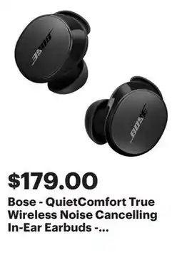Best Buy Bose - QuietComfort True Wireless Noise Cancelling In-Ear Earbuds - Black offer