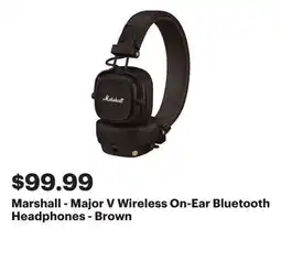 Best Buy Marshall - Major V Wireless On-Ear Bluetooth Headphones - Brown offer