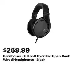 Best Buy Sennheiser - HD 550 Over-Ear Open-Back Wired Headphones - Black offer