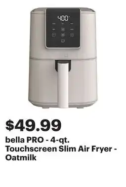 Best Buy bella PRO - 4-qt. Touchscreen Slim Air Fryer - Oatmilk offer