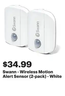 Best Buy Swann - Wireless Motion Alert Sensor (2-pack) - White offer