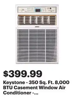 Best Buy Keystone - 350 Sq. Ft. 8,000 BTU Casement Window Air Conditioner - White offer
