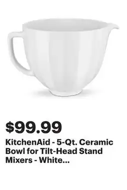 Best Buy KitchenAid - 5-Qt. Ceramic Bowl for Tilt-Head Stand Mixers - White Shell offer