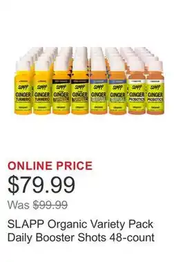 Costco SLAPP Organic Variety Pack Daily Booster Shots 48-count offer