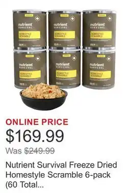 Costco Nutrient Survival Freeze Dried Homestyle Scramble 6-pack (60 Total Servings) offer