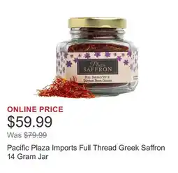 Costco Pacific Plaza Imports Full Thread Greek Saffron 14 Gram Jar offer