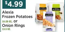 Heinen's Alexia Frozen Potatoes 16-28 OZ or Onion Rings 13.5 OZ offer