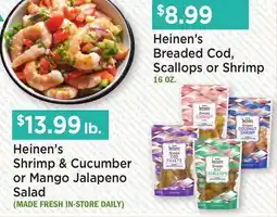 Heinen's Heinen's Breaded Cod, Scallops or Shrimp offer