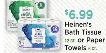 Heinen's Heinen's Bath Tissue 12 CT. or Paper Towels 6 CT offer