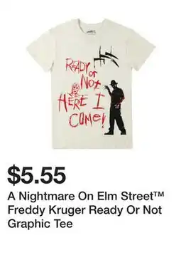 Five Below A Nightmare On Elm Street Freddy Kruger Ready Or Not Graphic Tee offer