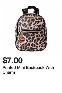 Five Below Printed Mini Backpack With Charm offer
